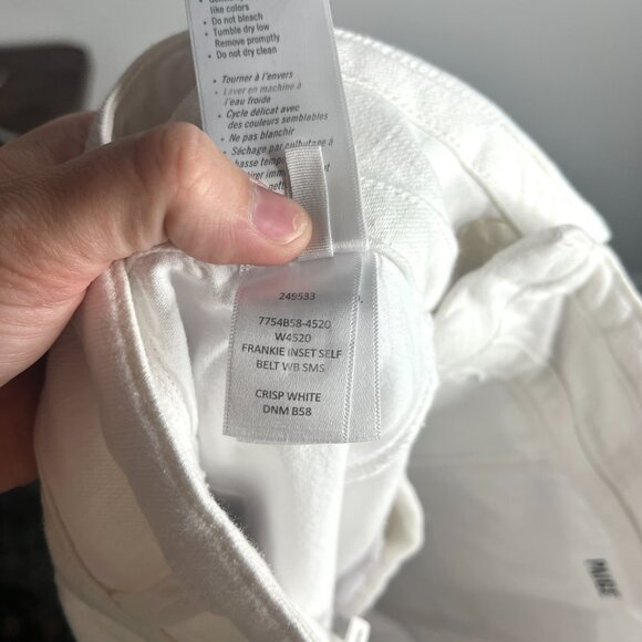 Paige Jeans Frankie Inset Wide Leg Cropped Crisp White Cotton Preppy Sz 27 - Picture 6 of 6